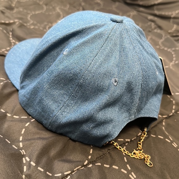 Denim Oval Metal Badge Cap - Picture 2 of 4